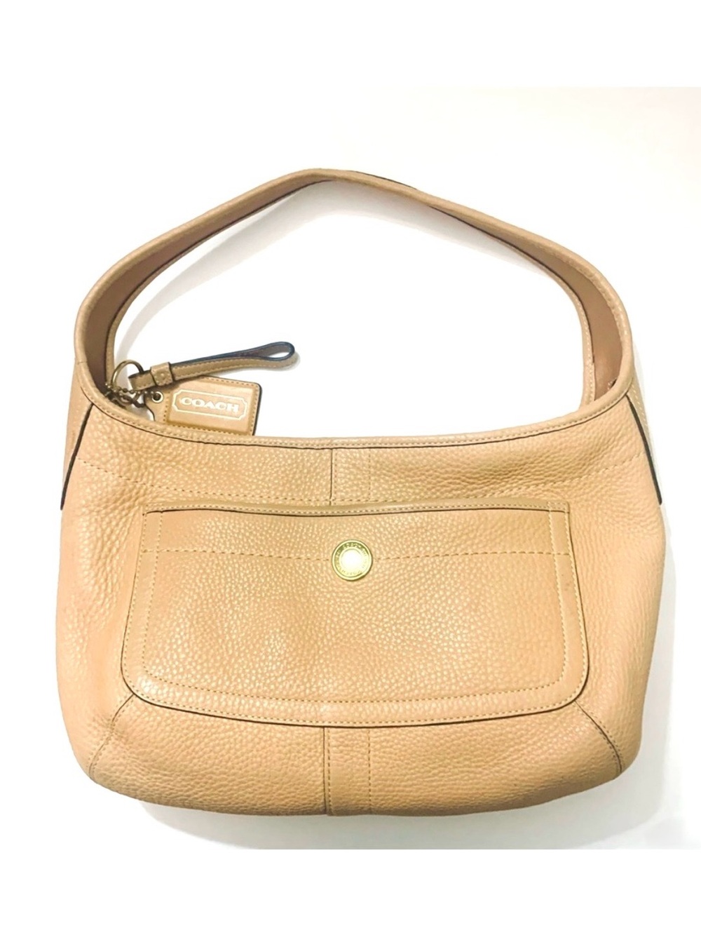 COACH Ergo Natural Tan Pebble Grain Leather Hobo Bag Vintage 11612 - Picture 3 of 13
